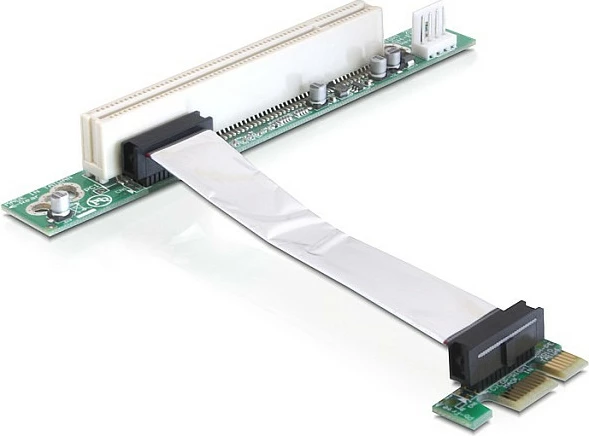 Adapter riser DeLOCK 41856, PCIe x1 në PCI 32-bit 5V, kabllo fleksibile