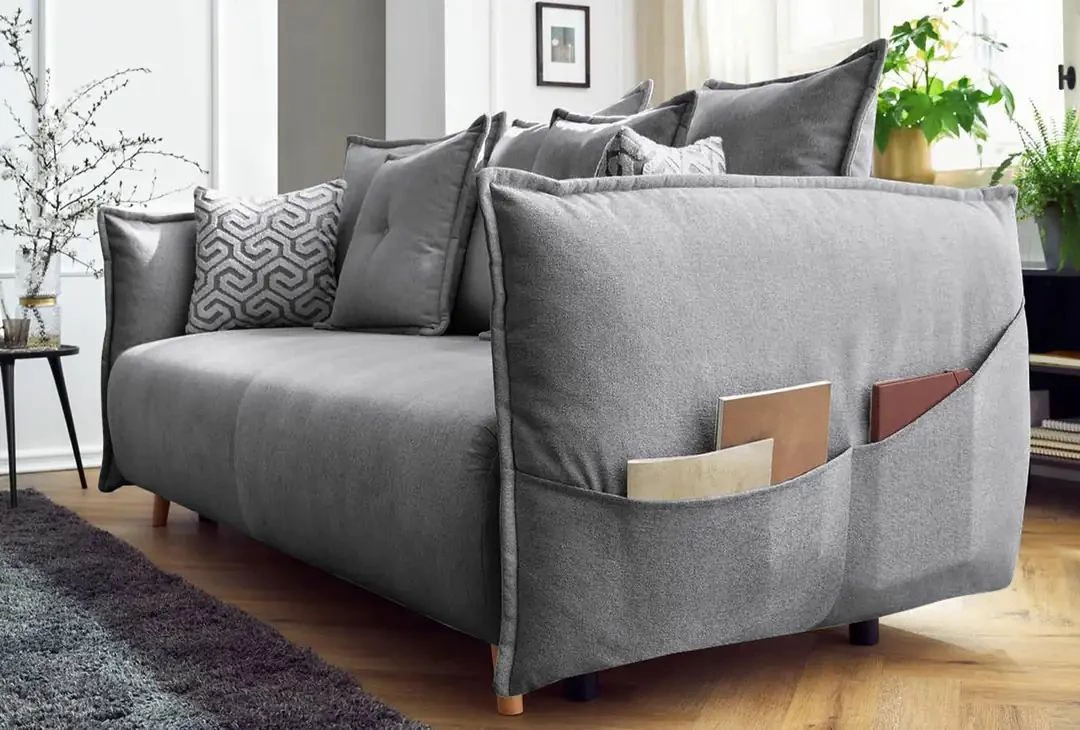 Divan-krevat treshe, Atelier del Sofa, Puffy, gri