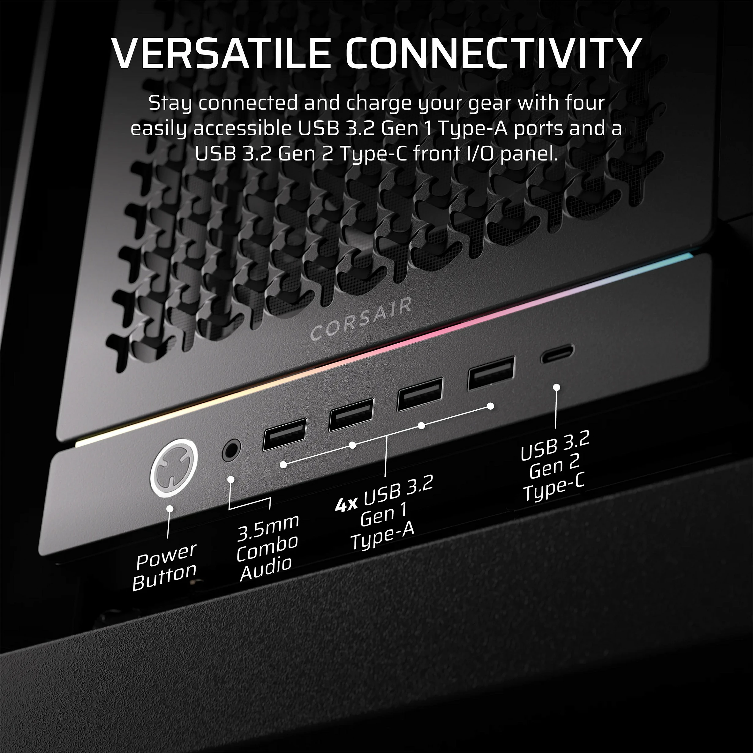 Kasë Corsair FRAME 5000D RS, Midi Tower, ATX/EATX/micro ATX/Mini-ITX, xham i temperuar, e zezë