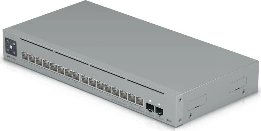 Switch Ubiquiti USW-PRO-MAX-16, 12 porta LAN, 4 porta 2.5G, 2 SFP+, për rack 19", e zezë