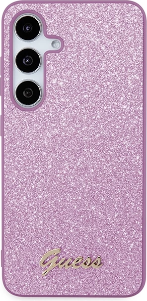 Mbështjellës Guess Glitter Script për Samsung Galaxy S24, vjollcë