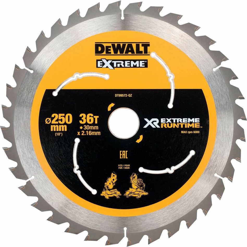 Disk sharrë rrethore Dewalt DT99572 250mm x 30mm 36T