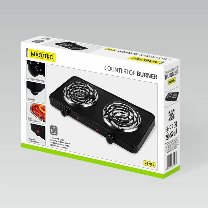 Shporet elektrik dy zonash MAESTRO MR-770-2, i zi