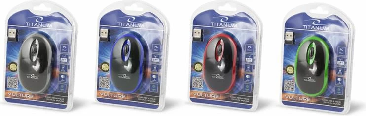 Maus Esperanza Titanum Vulture 3D TM116E, wireless 2.4GHz, 1000 DPI, optik, 3 butona, zi/hiri (me USB receiver)