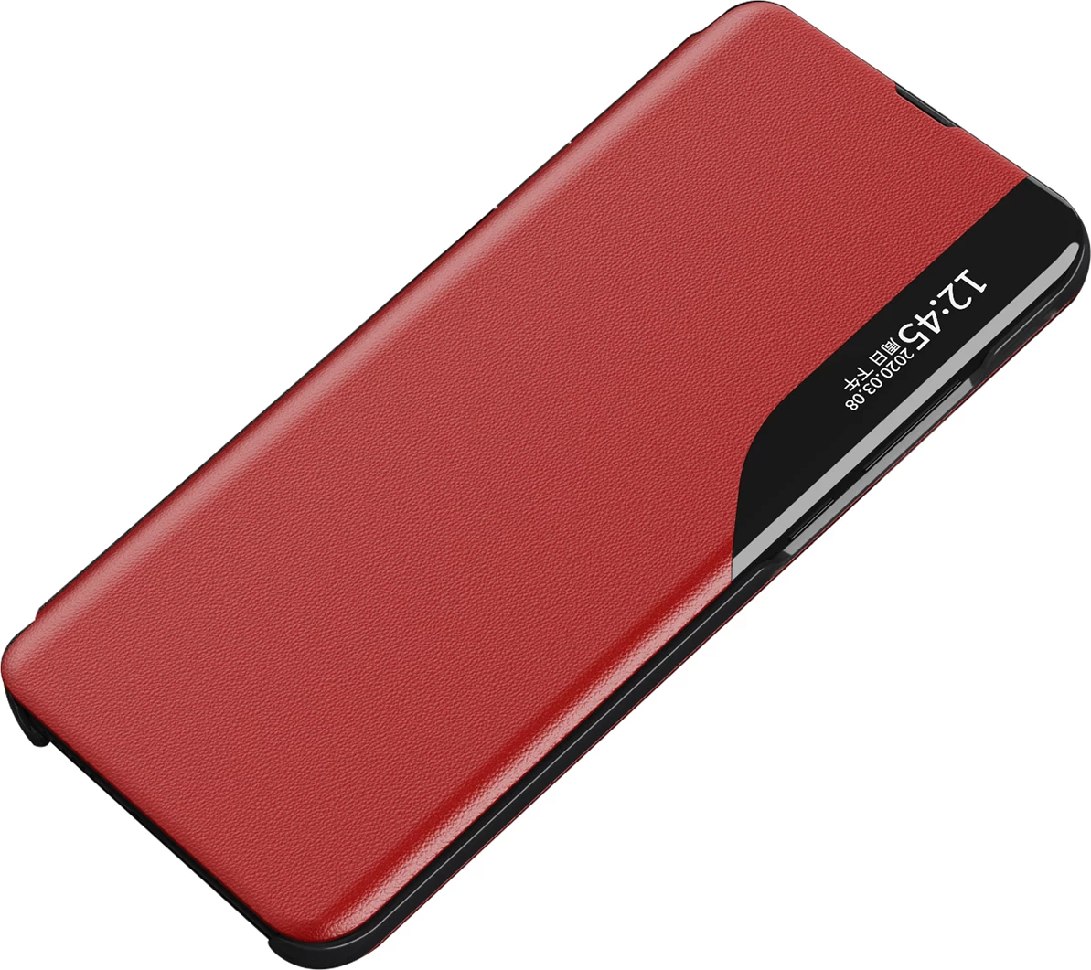 Mbështjellës Hurtel Eco Leather View Case për Samsung Galaxy A16 / A16 5G, e kuqe