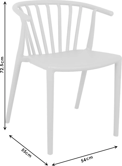 Karrige me krahë Zelma, ngjyrë e bardhë, 55x53x73cm