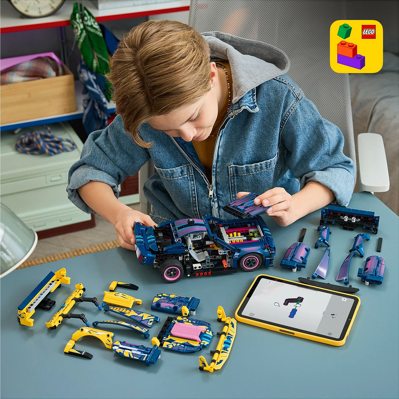 Set ndërtimi LEGO Technic 42236 Custom Garage Ford Mustang GT, 973 pjesë, 10+, shumëngjyrësh