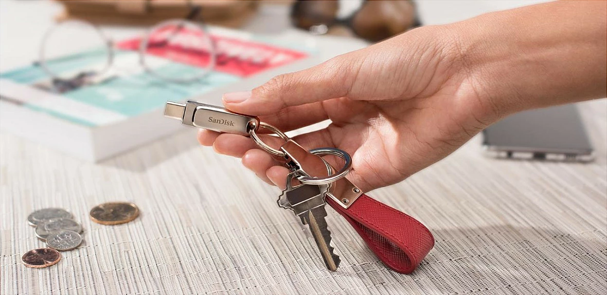 USB SanDisk Ultra Dual Drive Luxe, 1 TB, USB Type-A / USB Type-C, 3.2 Gen 1, 150 MB/s, Inox
