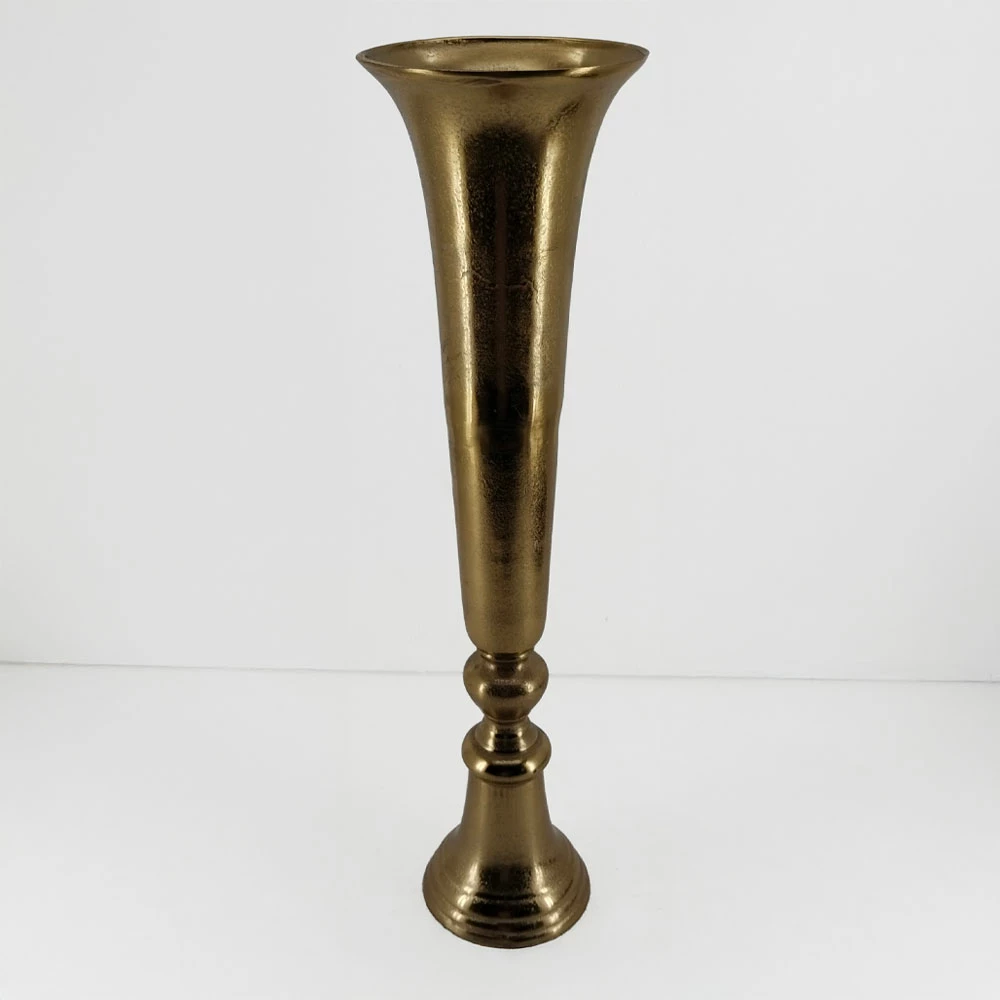 Vazo FLORES, alumin, ngjyrë ari, 20x20x71cm