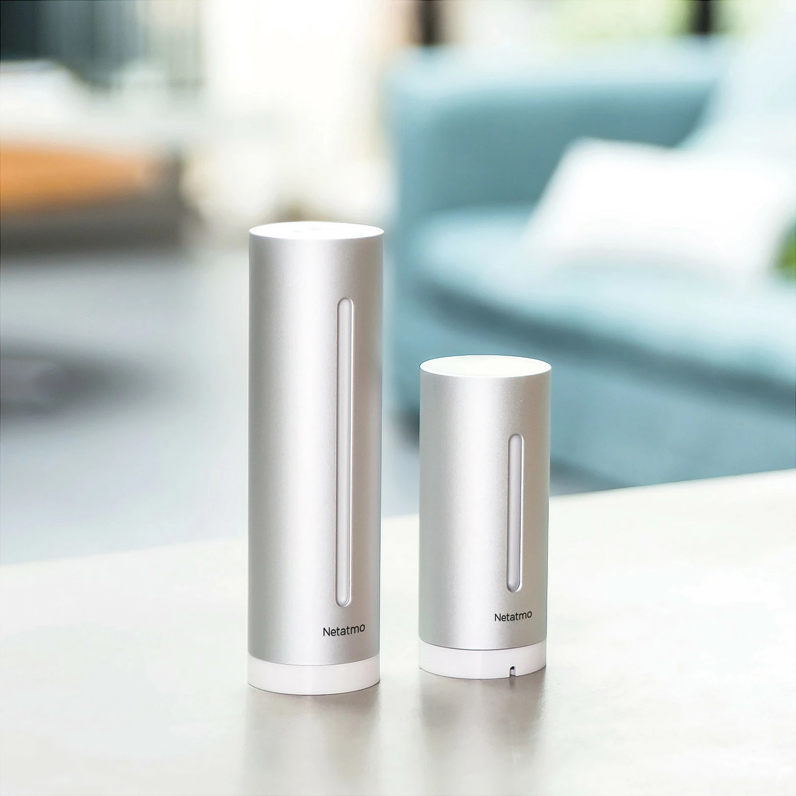 Stacion moti smart Netatmo Indoor Pack, Wi‑Fi, module indoor + modul shtesë indoor + sensor outdoor, argjendtë