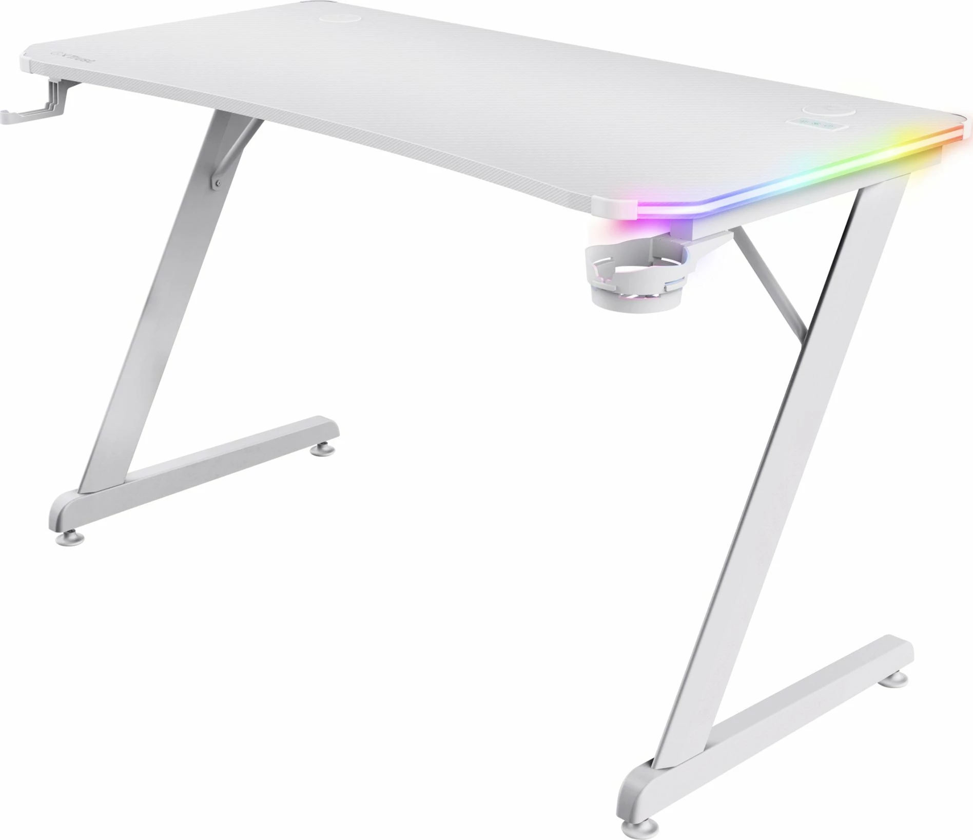 Tavolinë gaming Trust GXT 709W Luminus 120x60 cm RGB, e bardhë