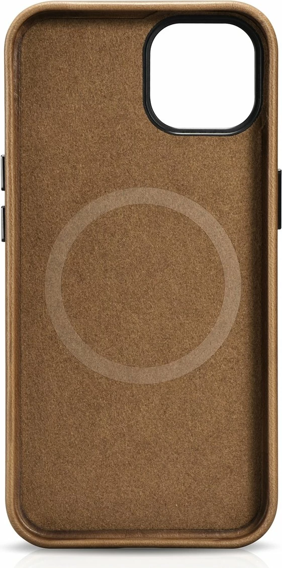 Mbështjellës iCarer Oil Wax Premium Leather me MagSafe për iPhone 14, Kafe