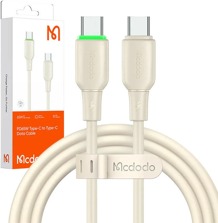 Kabllo USB-C në USB-C Mcdodo CA-4770, 1.2m, 65W, bezhë