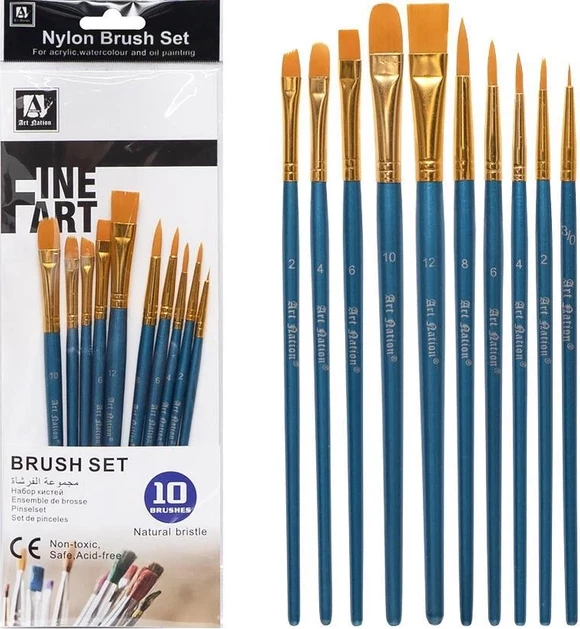 Art Nation Fine Art Brush Set – 10 Brushes