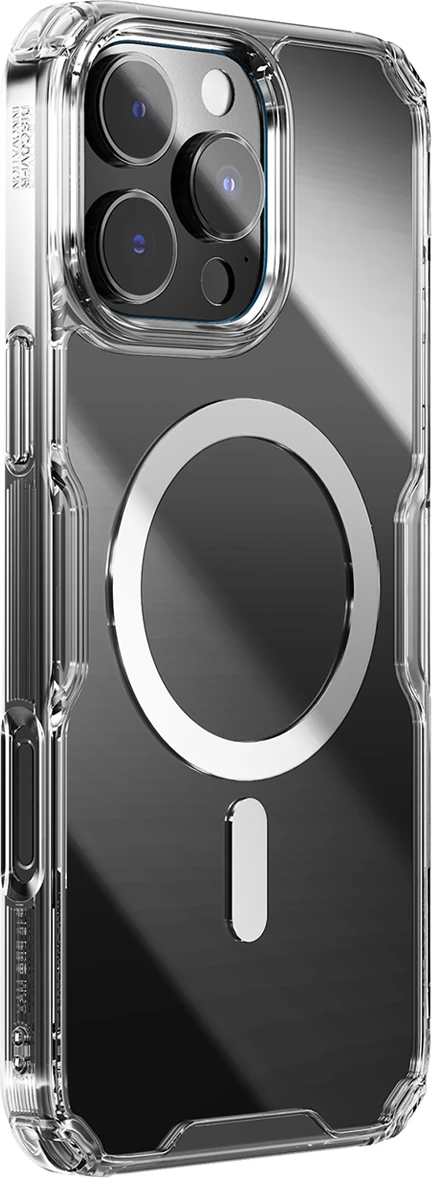 Mbështjellës Nillkin Nature Pro Magnetic Case për iPhone 16, MagSafe, Transparent & Bardhë