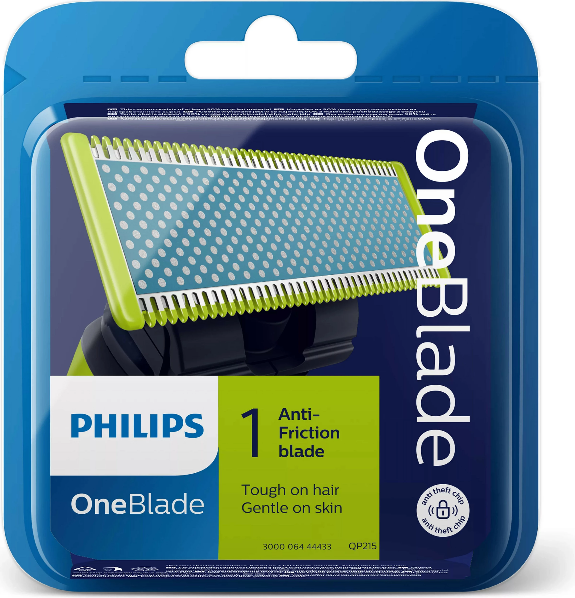 Aksesore për makinë rroje Philips OneBlade QP215, teh zëvendësues, jeshile