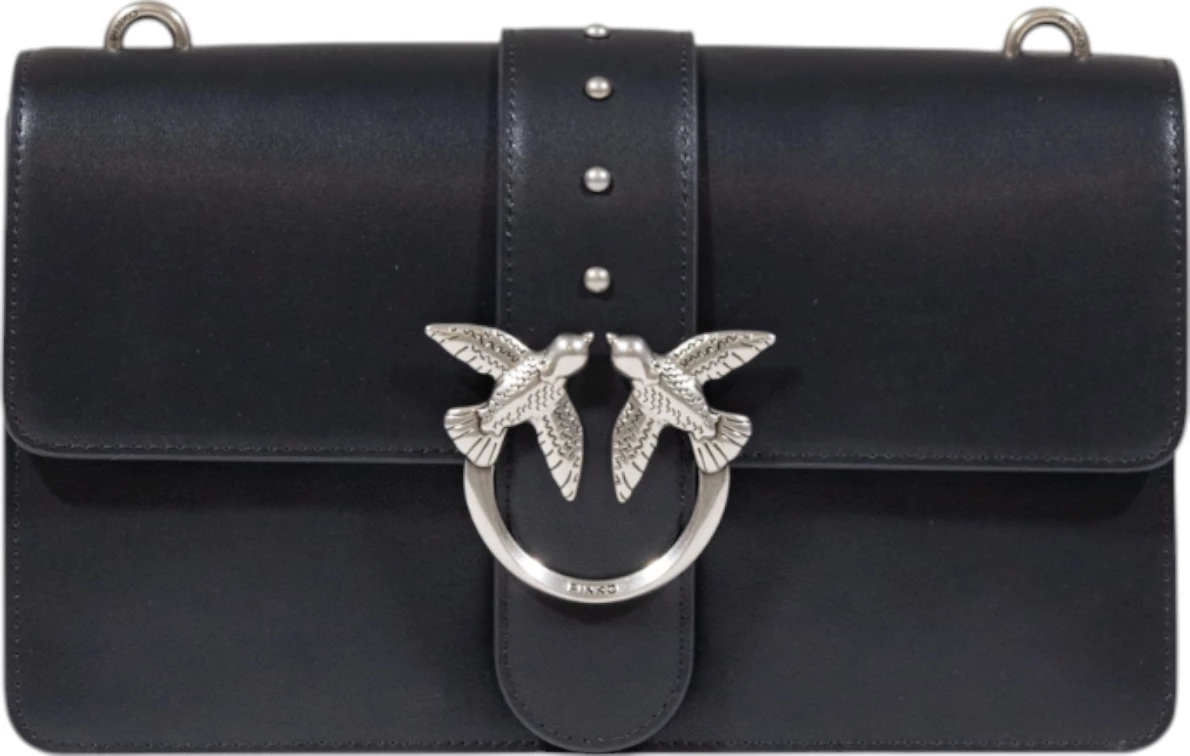 Çantë krahu Pinko Love One Classic ST. CL Vitello 105857, e zezë/argjend