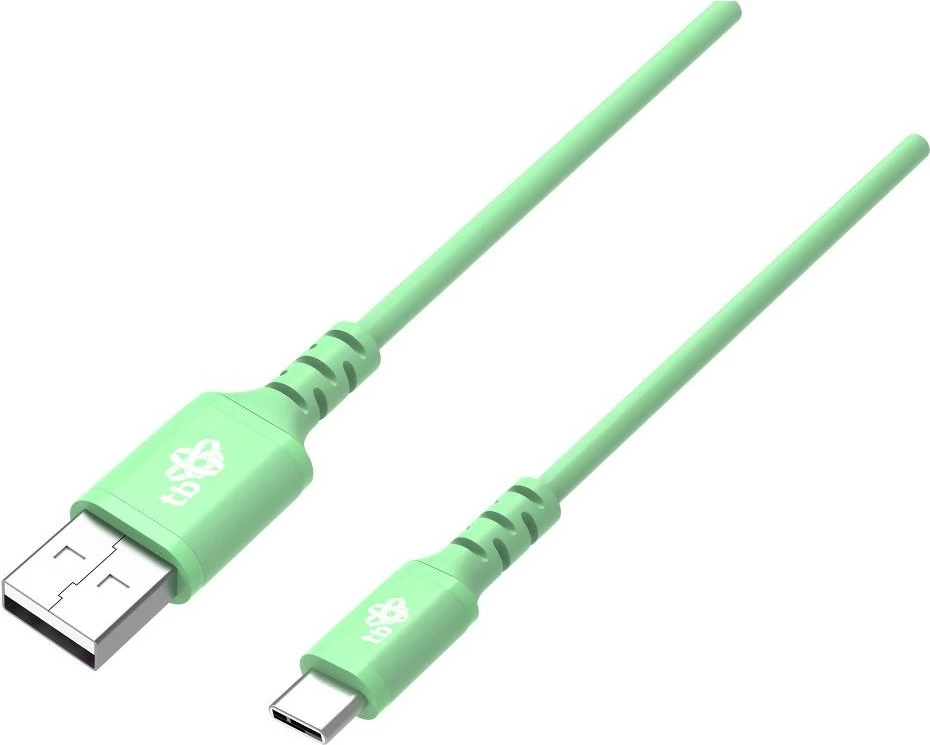 Kabllo silikon USB në USB-C TB 1m, e gjelbër, Quick Charge