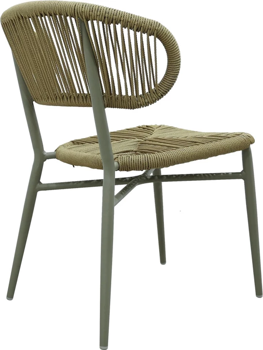 Karrige alumini-pe rattan Agus e grumbullueshme, ngjyrë kafe, 55x63x77cm