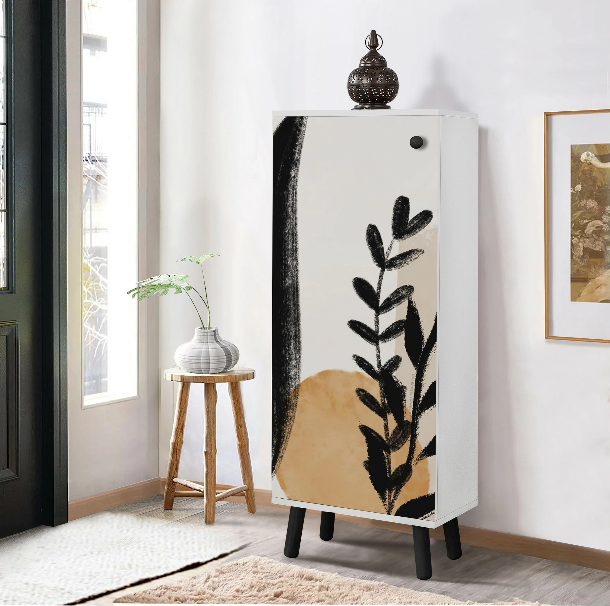 Dollap këpucësh Skye Decor, Vegas, SB 967, i bardhë e zi