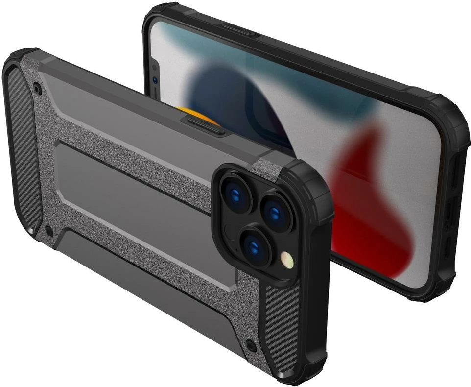 Mbështjellës Hybrid Armor Hurtel për iPhone 14 Pro, i zi