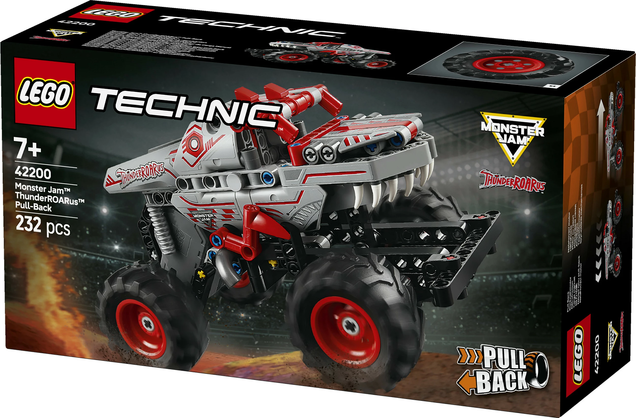 Set ndërtimi LEGO Technic 42200 Monster Jam ThunderROARus, 232 pjesë, multikolor