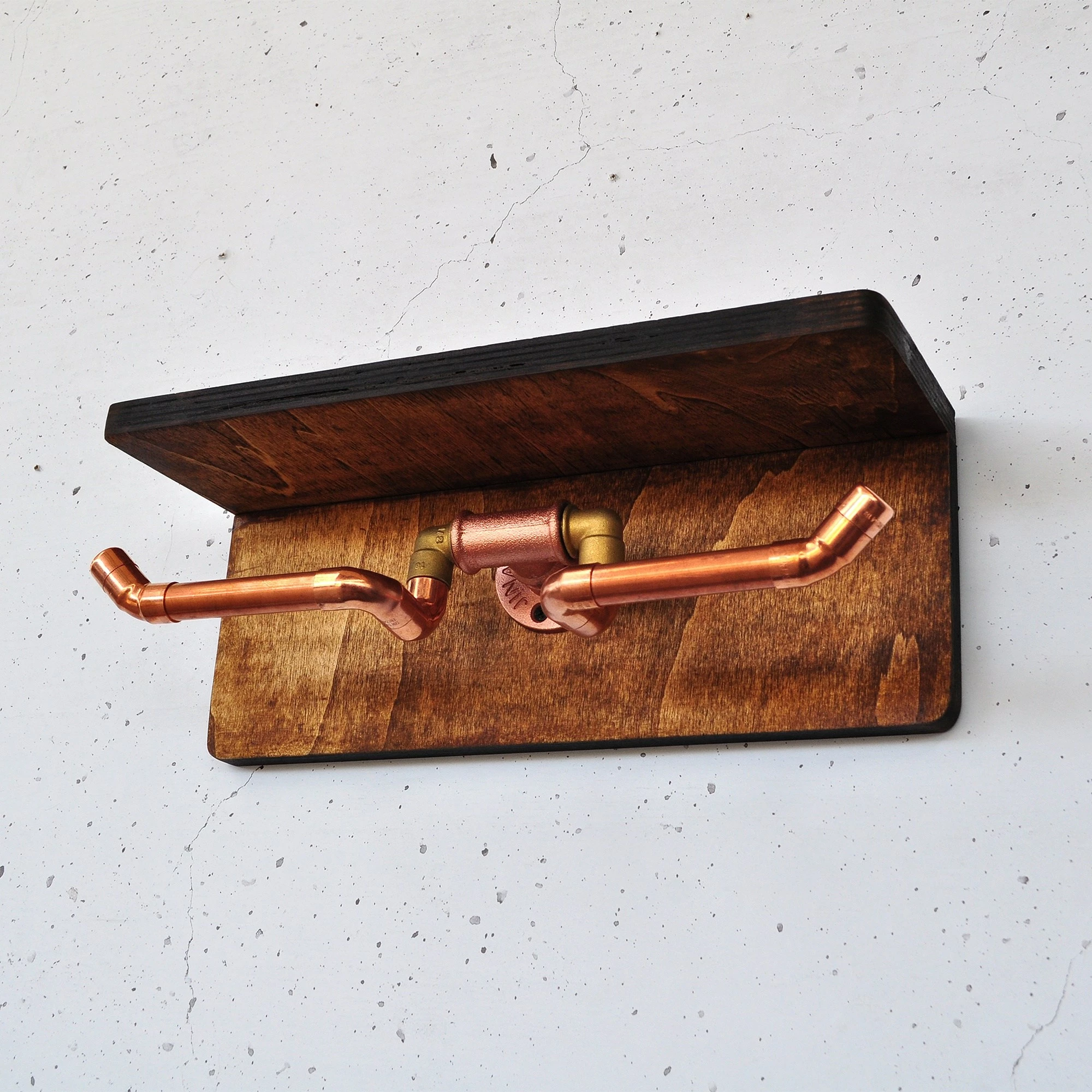 Raft muri me tub, ngjyrë arre dhe ari rozë, Skye Decor, Cop055