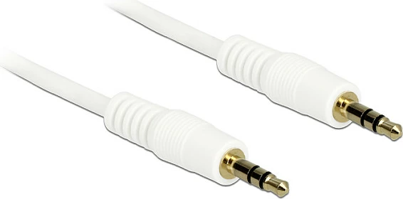 Kabllo audio AUX DeLOCK 3.5mm M/M, 0.5m, e bardhë