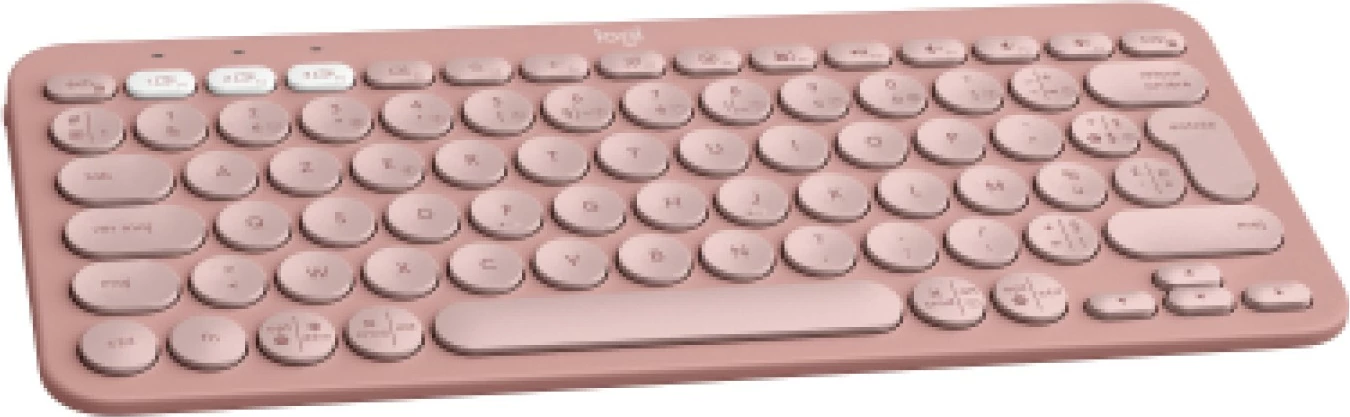 Tastierë mini Logitech Pebble Keys 2 K380s, wireless, Bluetooth, AZERTY, rozë