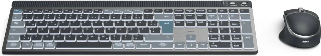 Set tastierë dhe maus wireless Hama WKM-750, QWERTY, i zi
