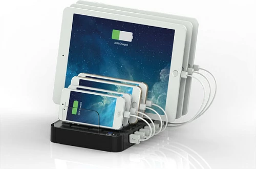 Stacion karikimi USB ROLINE USB Ladestation, 7 porta, i zi