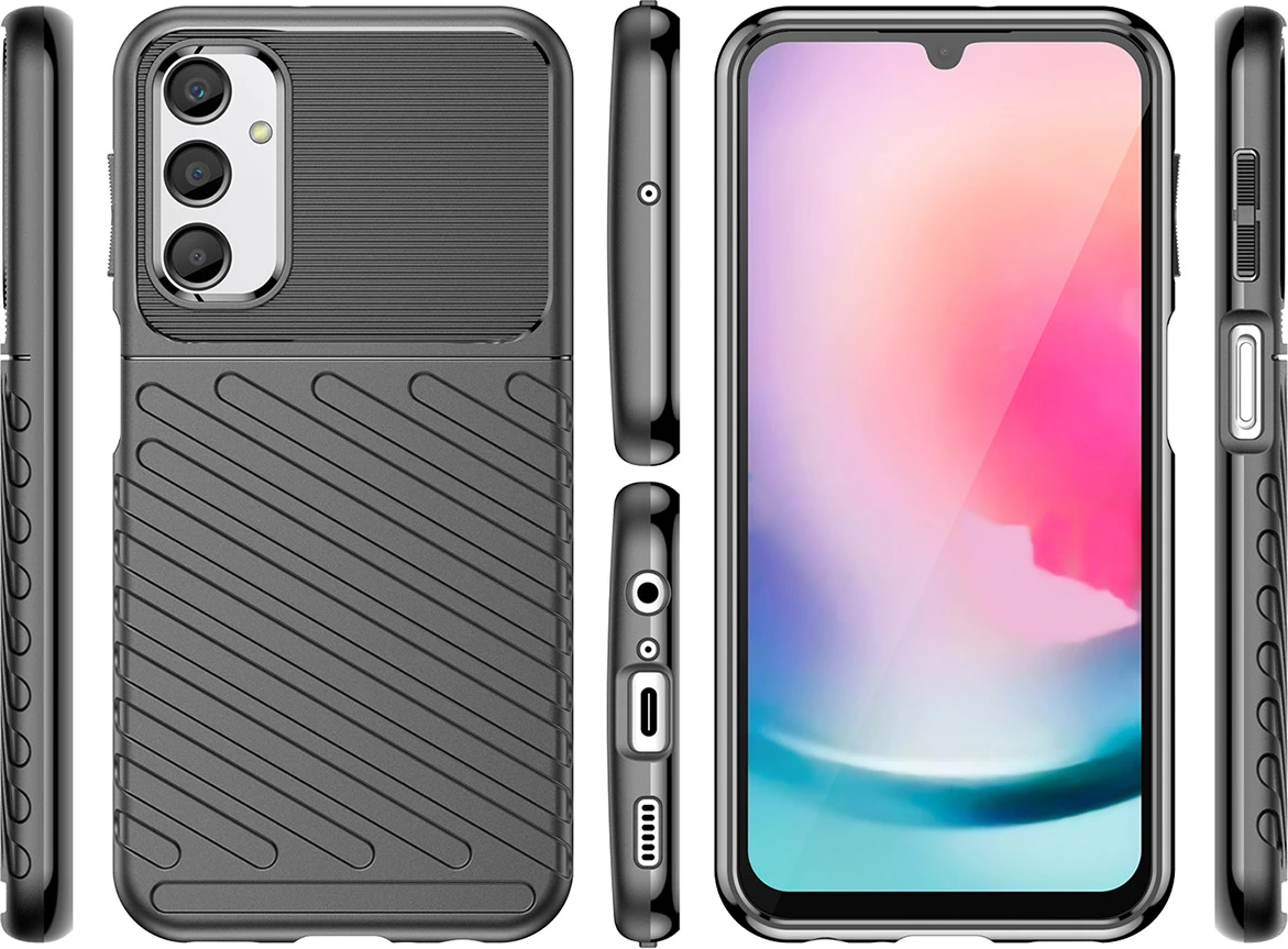 Mbështjellës Hurtel Thunder Case për Samsung Galaxy A24 4G, TPU, i zi