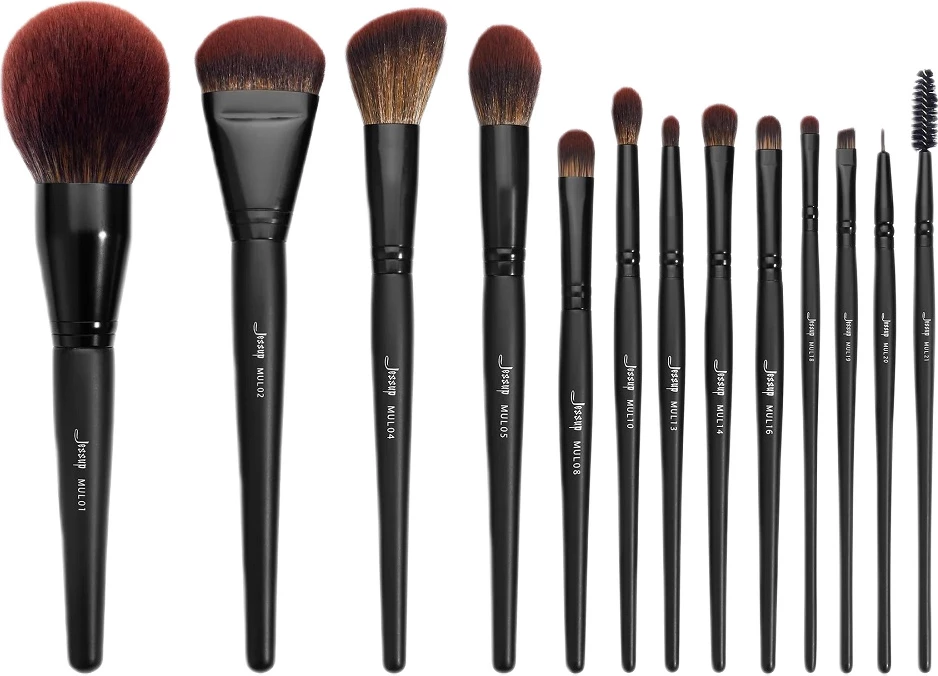 Set furçash për grim JESSUP Phantom Black për femra 13 copë, Phantom Black
