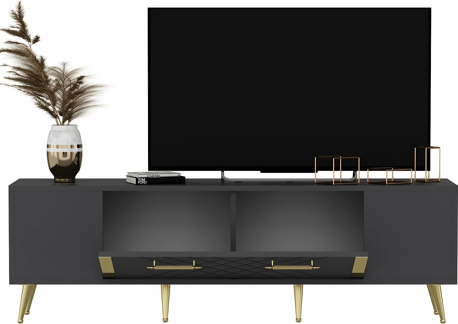 Komodë TV Hanah Home, Detas, anthracite dhe ari