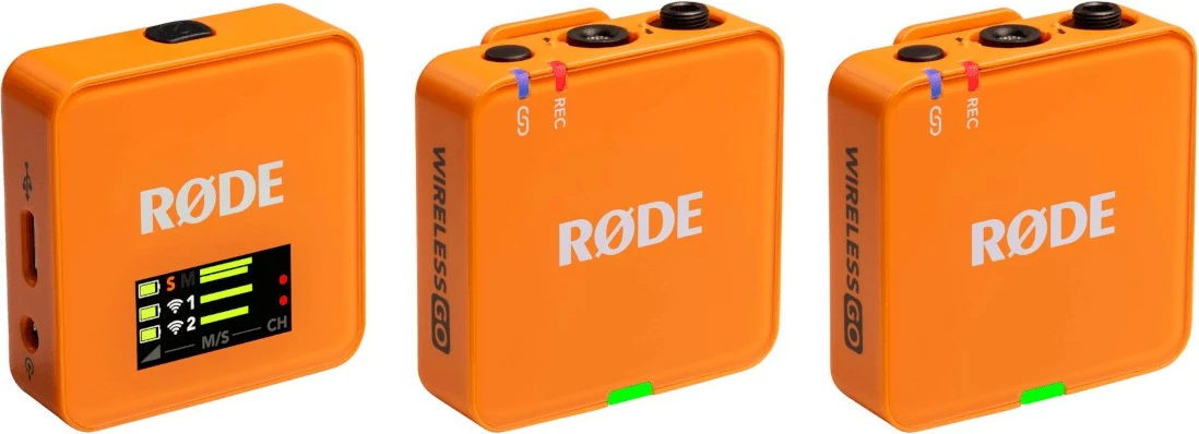 Mikrofon pa tela RODE Wireless GO III, portokalli