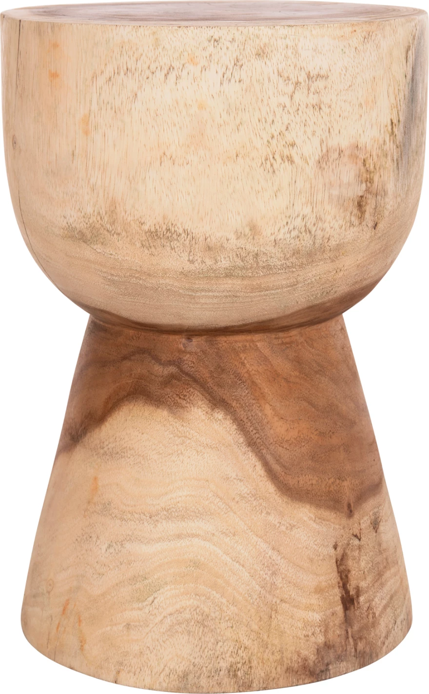 Stool i rrumbullakët MAMBA, dru suar natyral, FH9901.11, 30x45cm