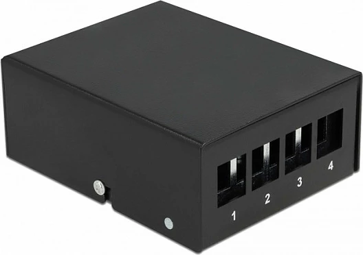 Patch panel DeLOCK Keystone 4-port, metal, montim mur/DIN rail, i zi
