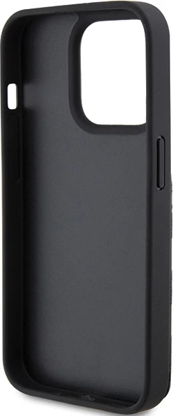 Mbështjellës Karl Lagerfeld Saffiano Cardslots & Stand Monogram Ikonik për iPhone 15 Pro, e zezë