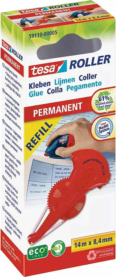 Shirit ngjitës Tesa 59110-00005-06 (glue tape) permanent, PET/CE, 1 copë, i kuq