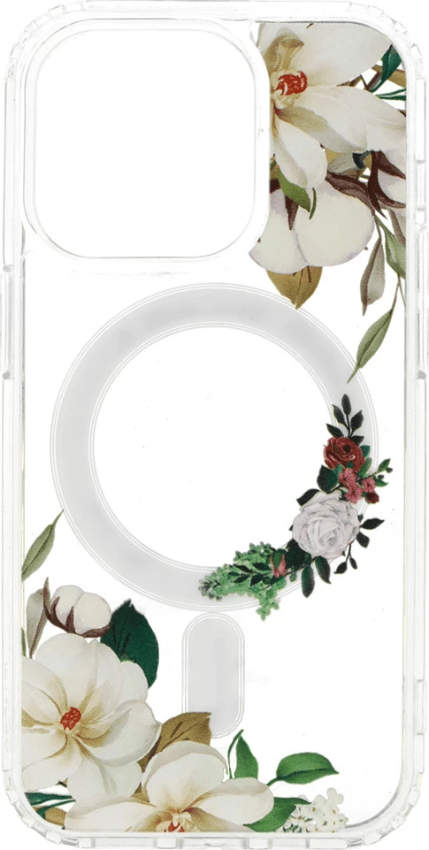 Mbështjellës ONASI Clear Case Elite me MagSafe për iPhone 15, silikon transparent, e bardhë