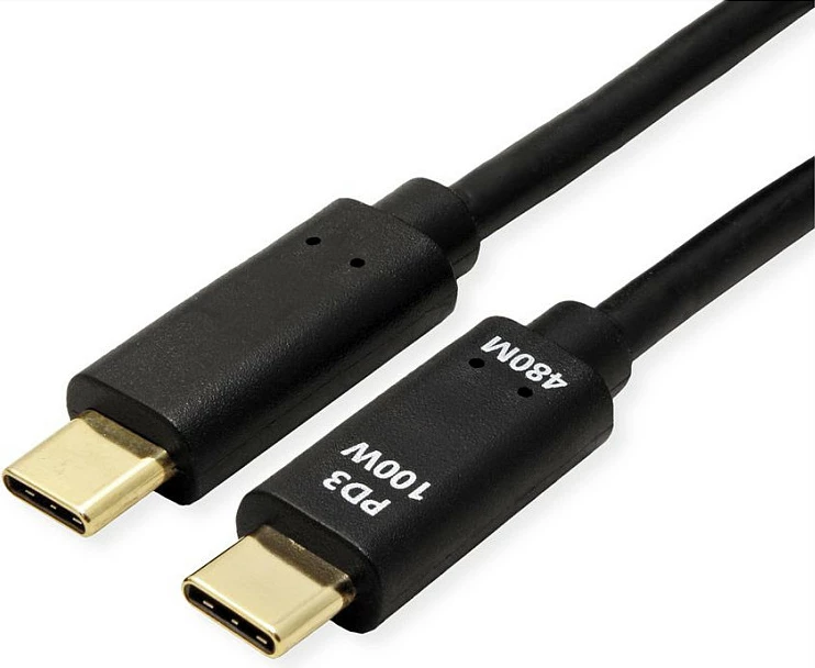 Kabllo USB-C VALUE 11.99.8310, 3m, PD 100W, USB 2.0, e zezë