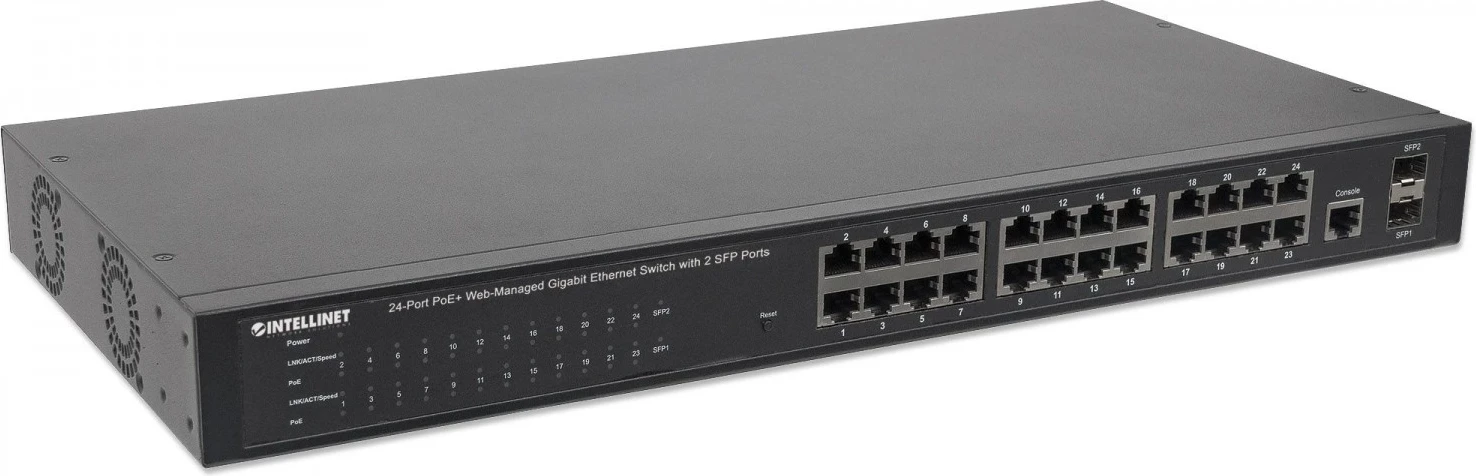 Switch Intellinet 560559, 24 porte Gigabit POE+, 2x SFP