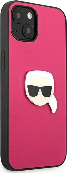 Mbështjellës Karl Lagerfeld KLHCP13SPKMP për iPhone 13 mini, hardcase, lëkurë, rozë