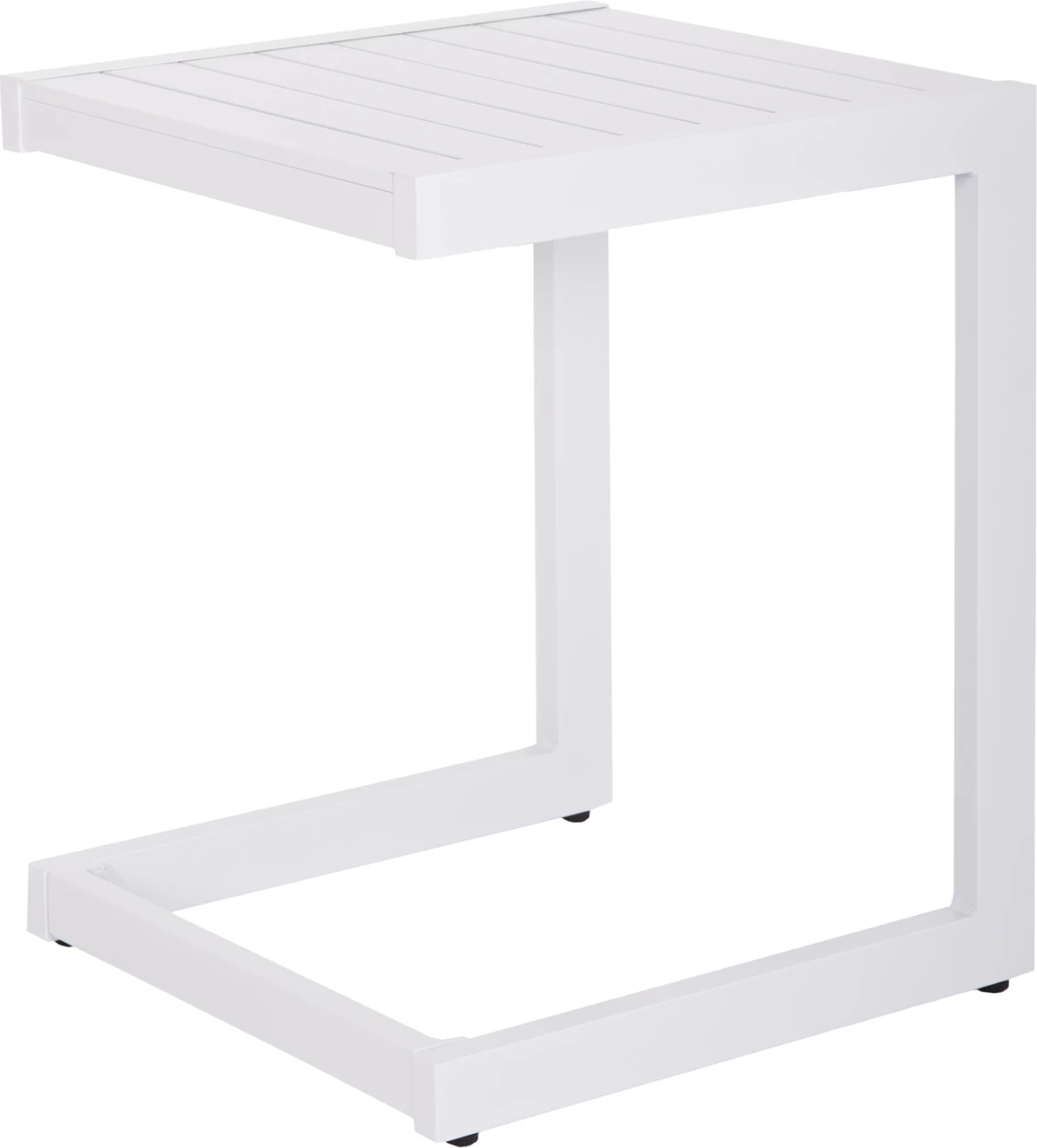 Tavolinë anësore për shezlong, alumini i bardhë, BELLING FH6274.01, 42x43x53cm