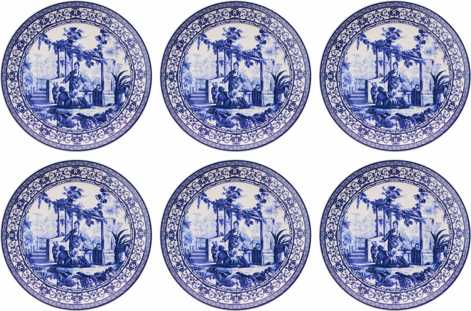Set pjatash shërbimi (6 copë), Hermia Concept, ngjyrë blu antike
