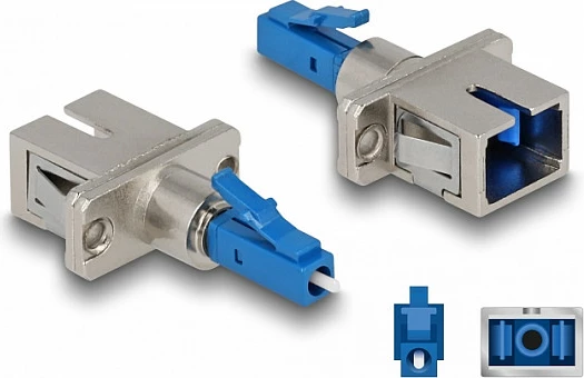 Adapter fibër optike DeLOCK LC simplex në SC simplex, blu