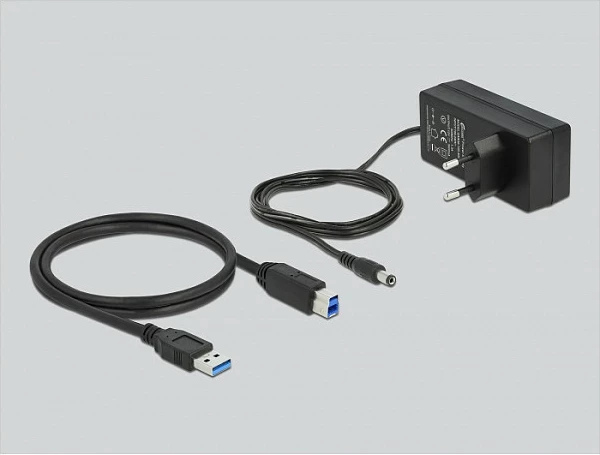 Hub USB DeLOCK, 4x USB-A 5Gbps + Fast Charge 2.4A + USB-C PD 3.0, alumin, gri