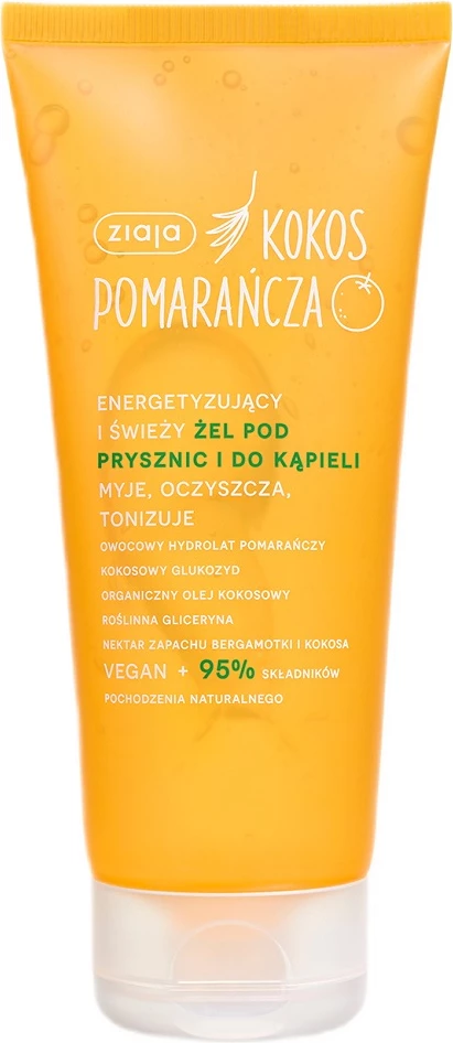Xhel për dush dhe banjë Ziaja Coconut Orange Energizing and Fresh për femra, 200ml