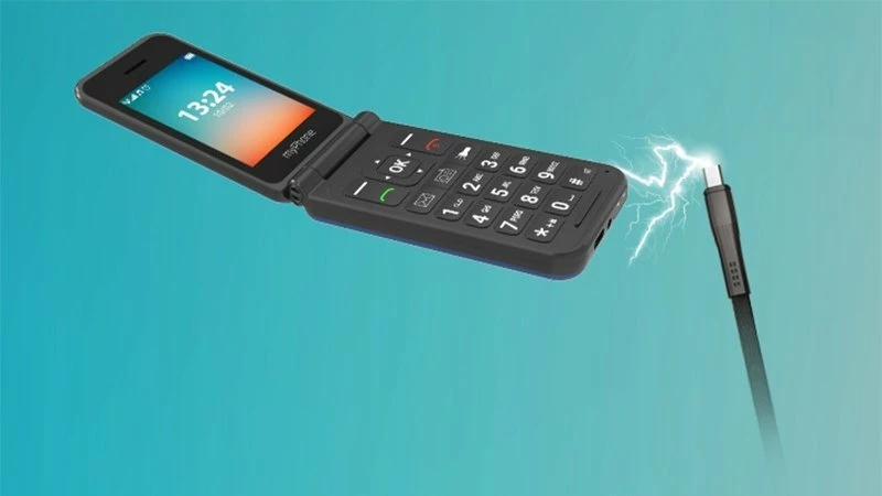 Celular myPhone FLIP LTE 4G Dual SIM 128MB/48MB 2.8\" USB-C, Blu