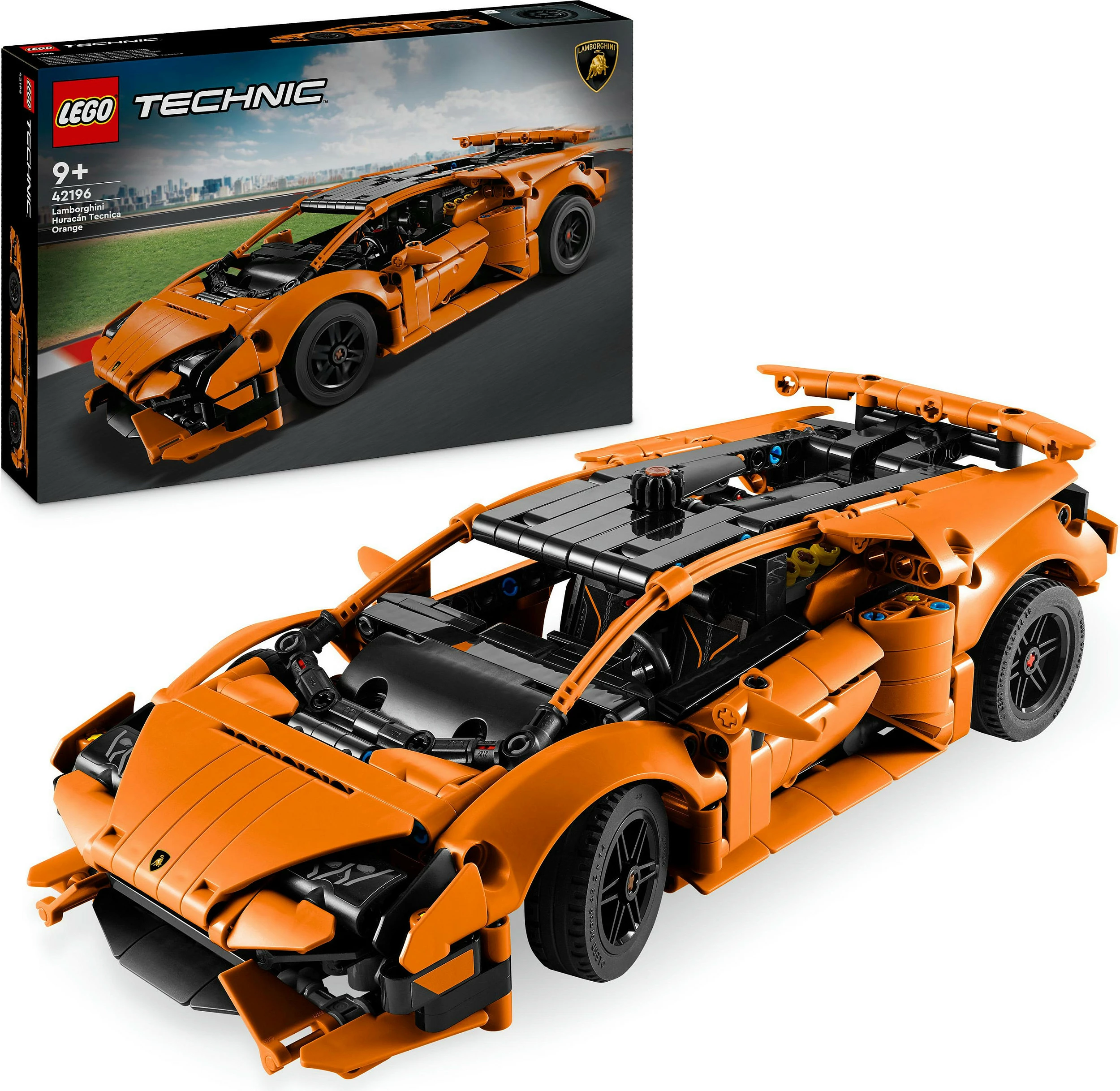 Set LEGO Technic Lamborghini Huracán Tecnica 42196, 806 copa, 9+, portokalli